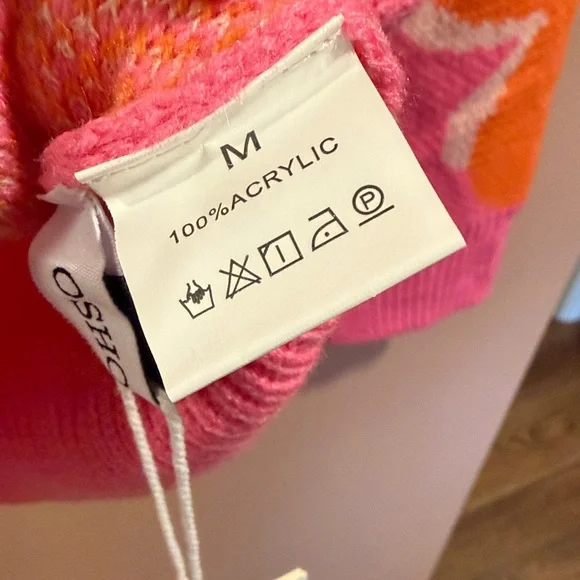 Women's Pink Floral Crewneck Sweater - Casual Oversized Knit - Picture 11 of 11